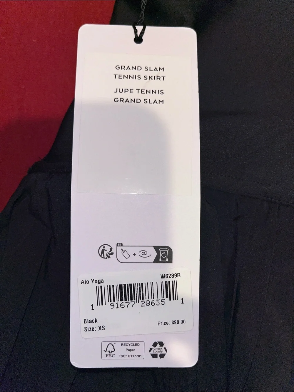 ALO Yoga Black Pleated Mini Skirt